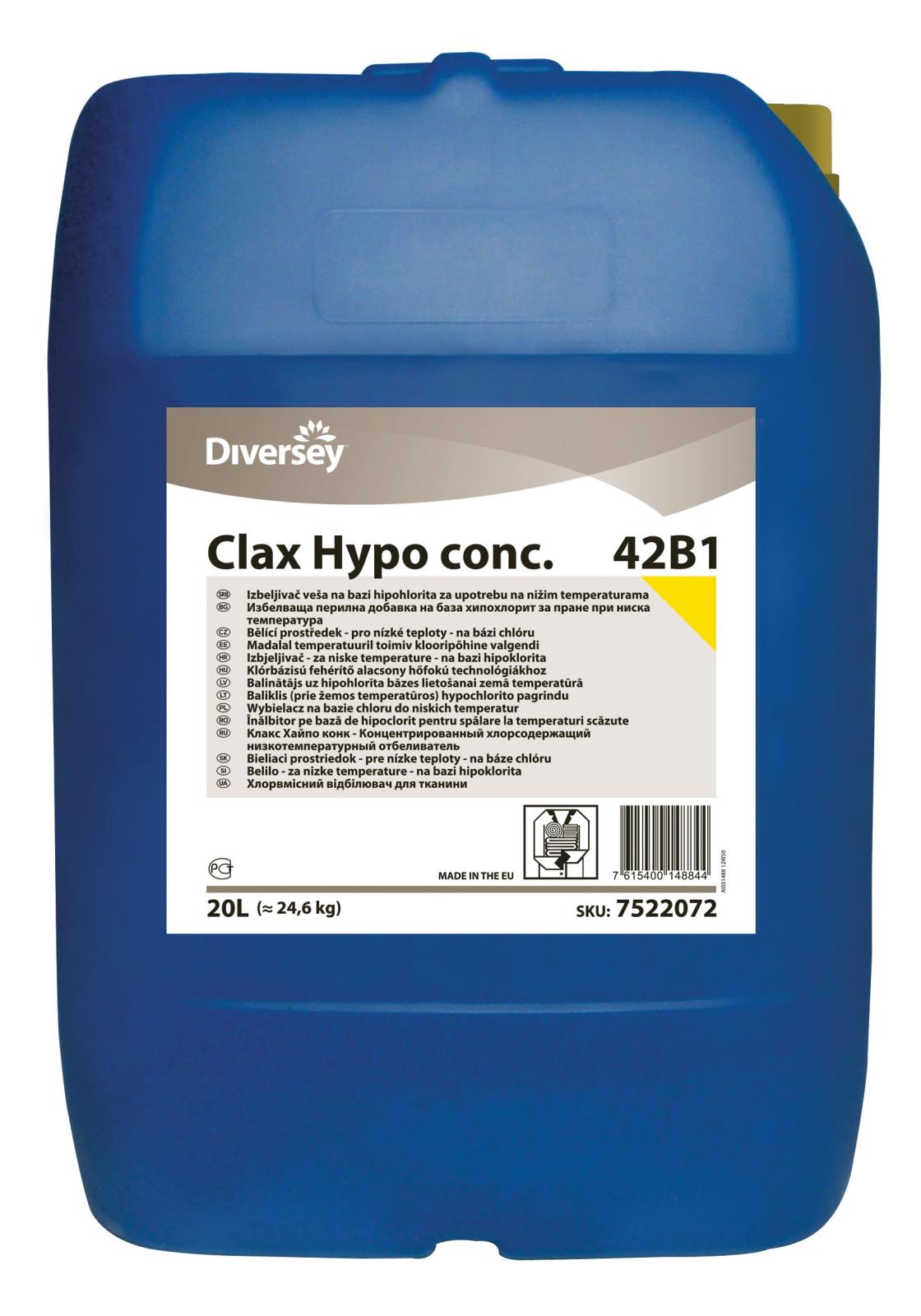 CLAX HYPO CONC. 42B1 TANICA LT.20 candeggiante tessuti concentrato